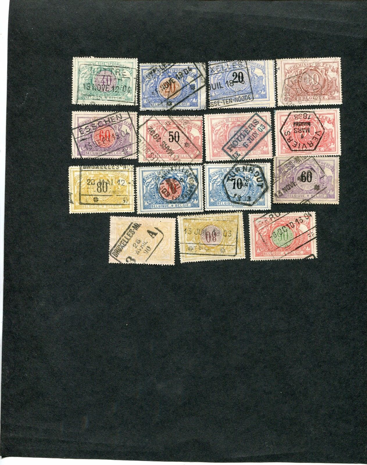 Belgium:  Lot of 85 used stamps.  SCV: $315.50.