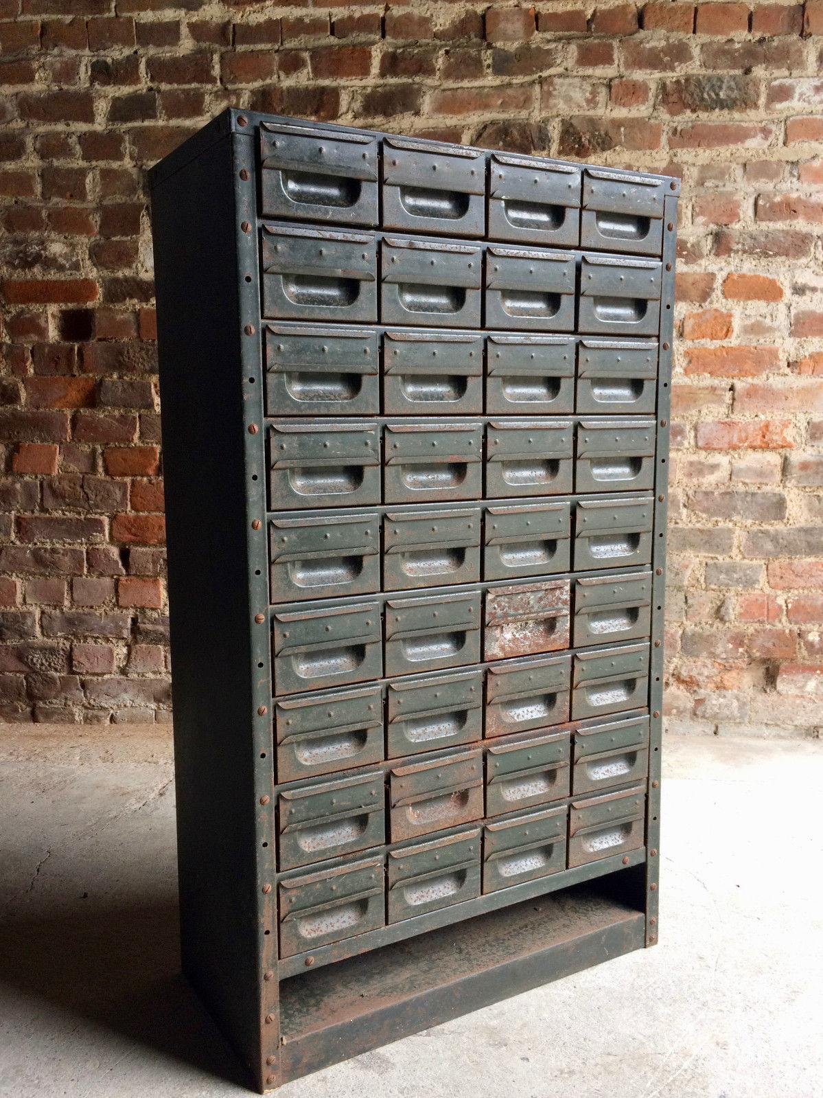 Fabulous Industrial Steel Chest Cabinet Mid Century 36 Drawers Loft Style Metal