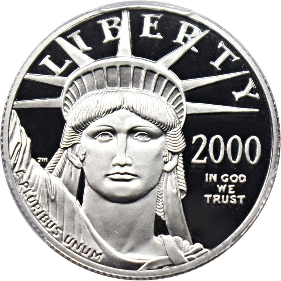 2000-W Platinum Eagle $50 PCGS PR 69 DCAM - Statue Liberty 1/2 oz