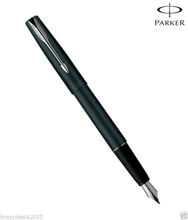 Personalised Engraved Parker Frontier Matte Black CT Ink Fountain Pen - Gift Box