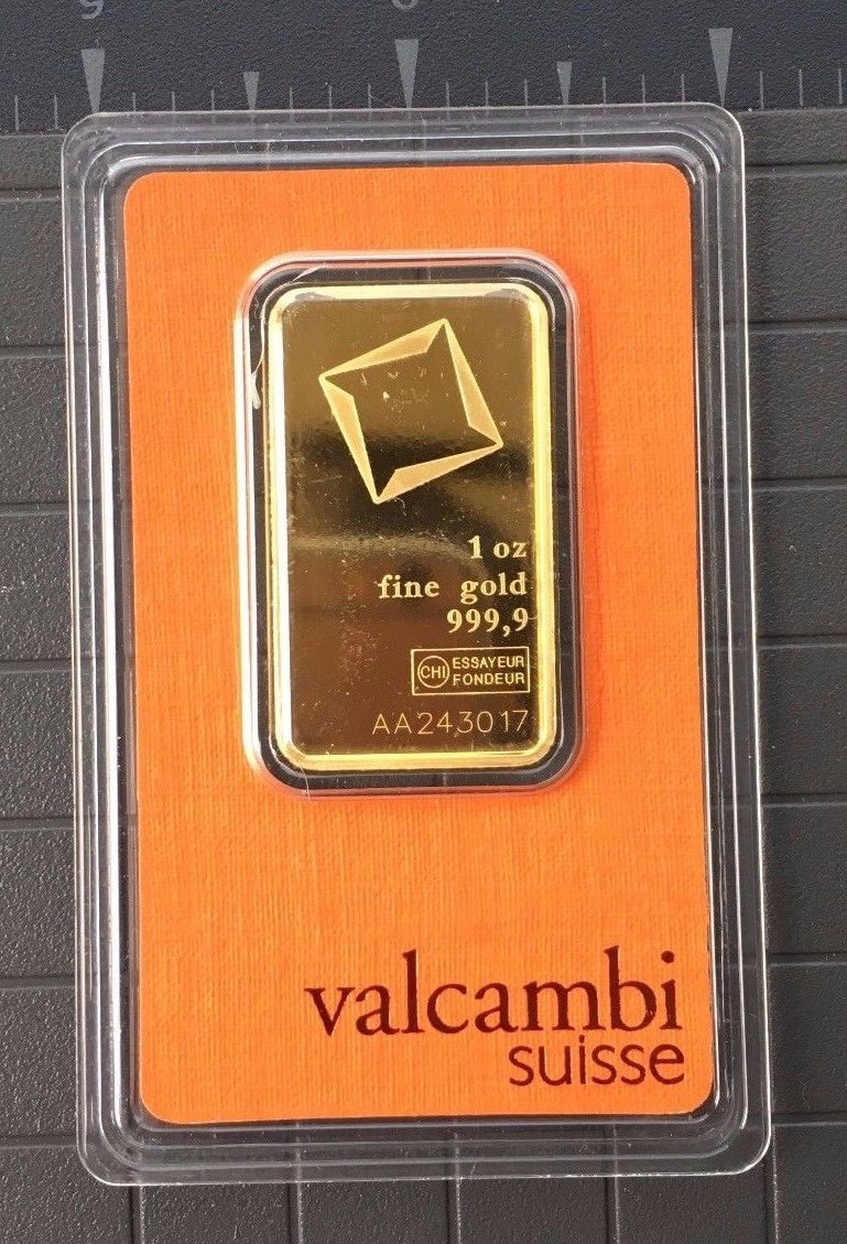 1 oz Gold Bar Valcambi Suisse .9999 Fine (In Assay)