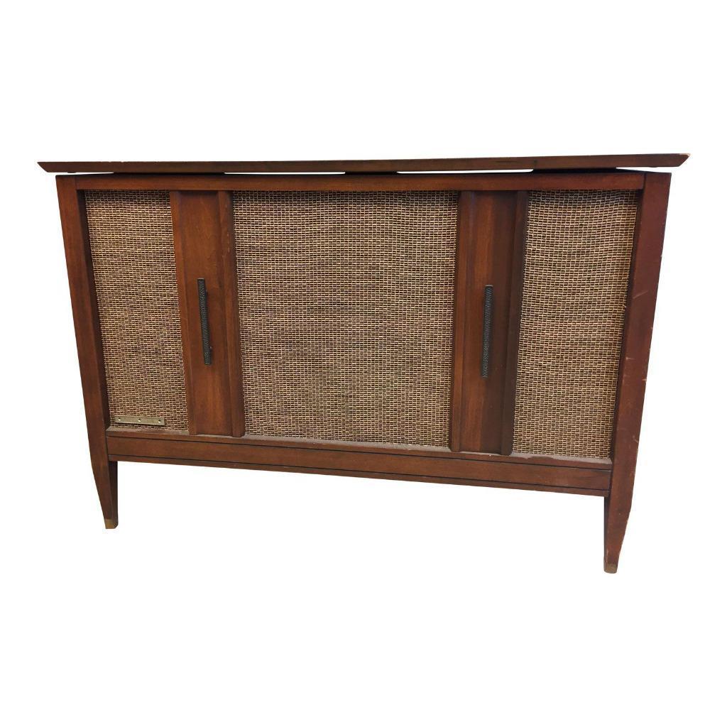Vintage DANISH MODERN RECORD CONSOLE credenza cabinet mid century bar table 60s