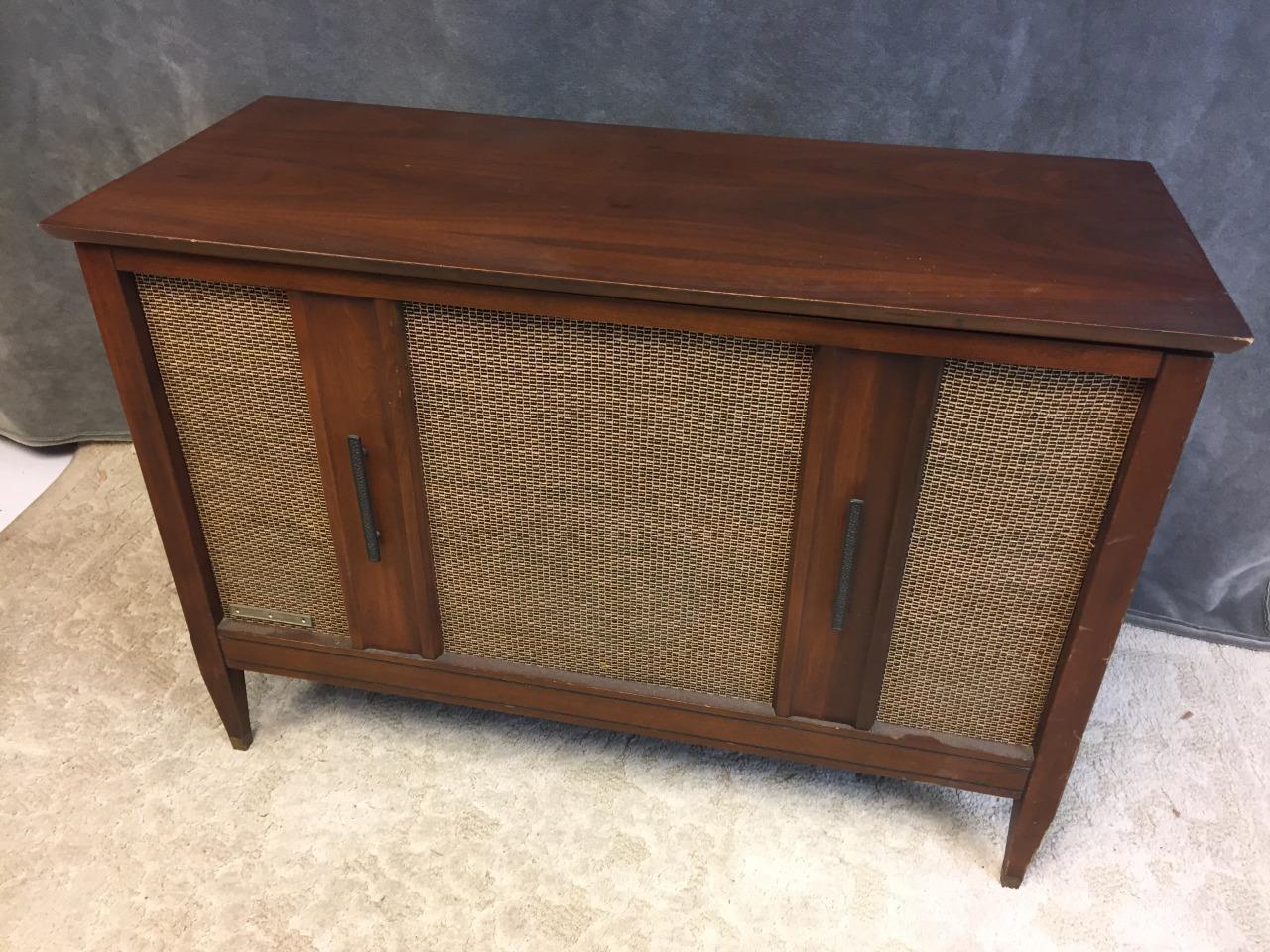 Vintage DANISH MODERN RECORD CONSOLE credenza cabinet mid century bar table 60s