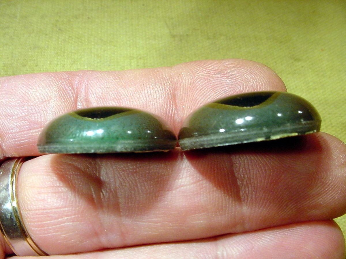 a pair vintage solid Glass Eyes size 28 mm teady bear taxidermy age 1910 A 1100