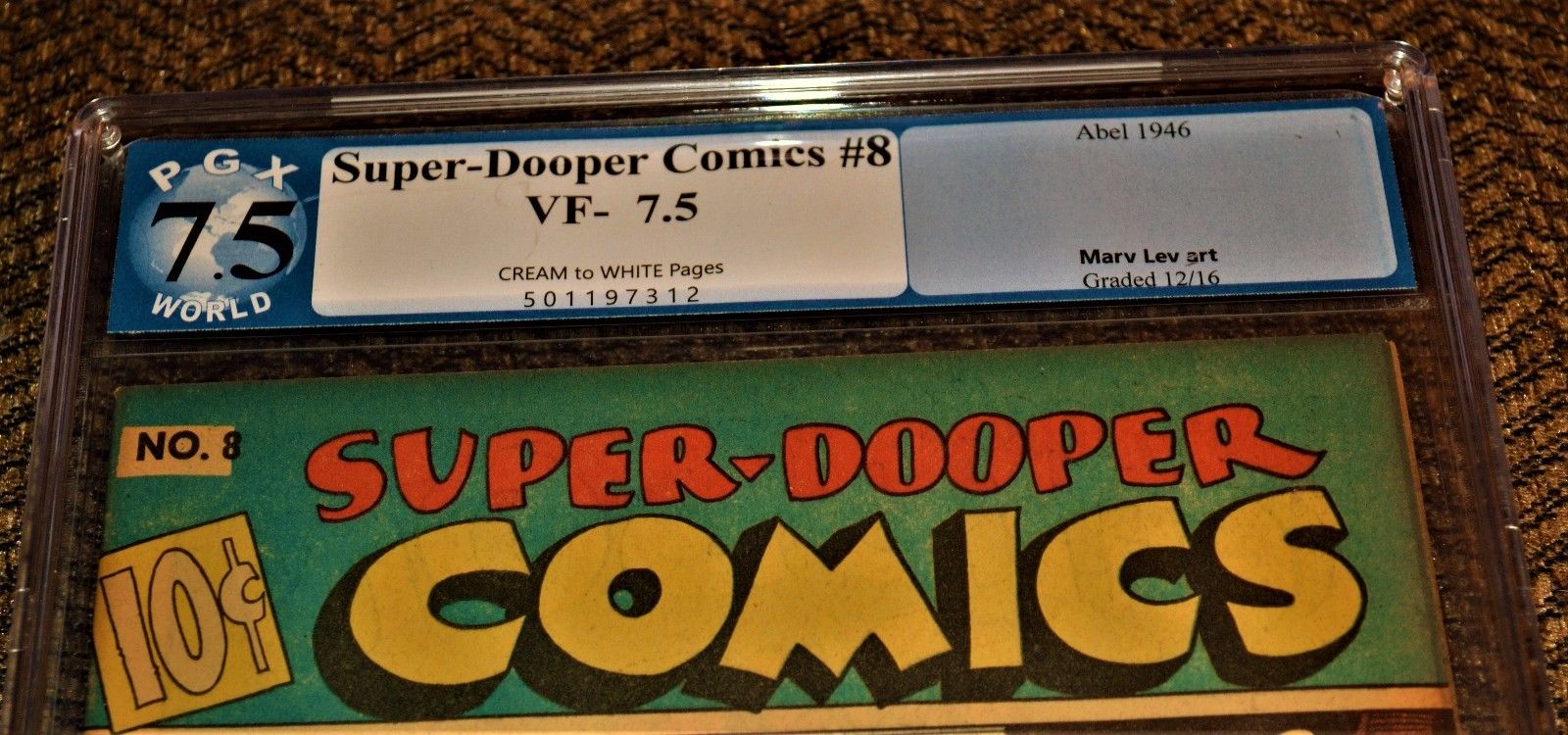 Super-Dooper #8 VF- 7.5 PGX Not CGC 1946 Able Golden Age Comic Book Hitler N