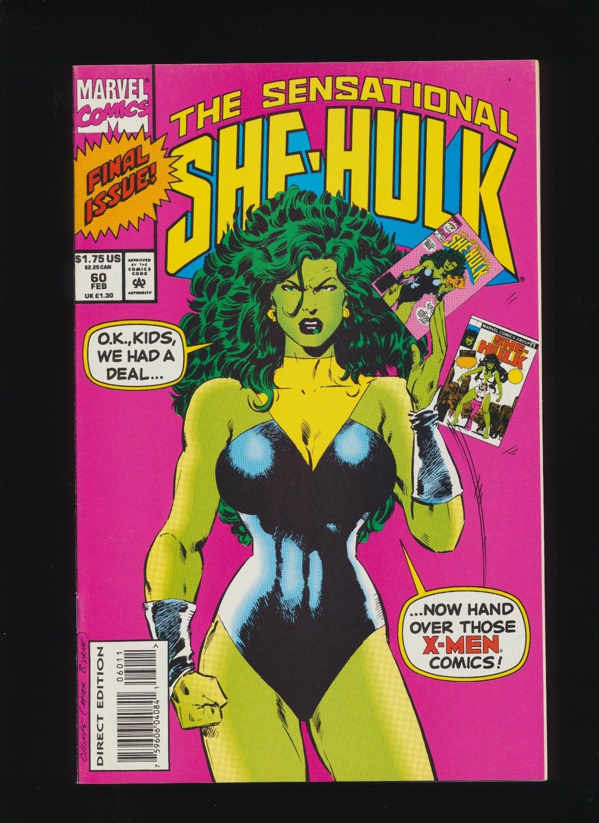 Sensational She-Hulk #60 (1994 Marvel Comics)! FINAL ISSUE! SEE PICS AND SCANS!