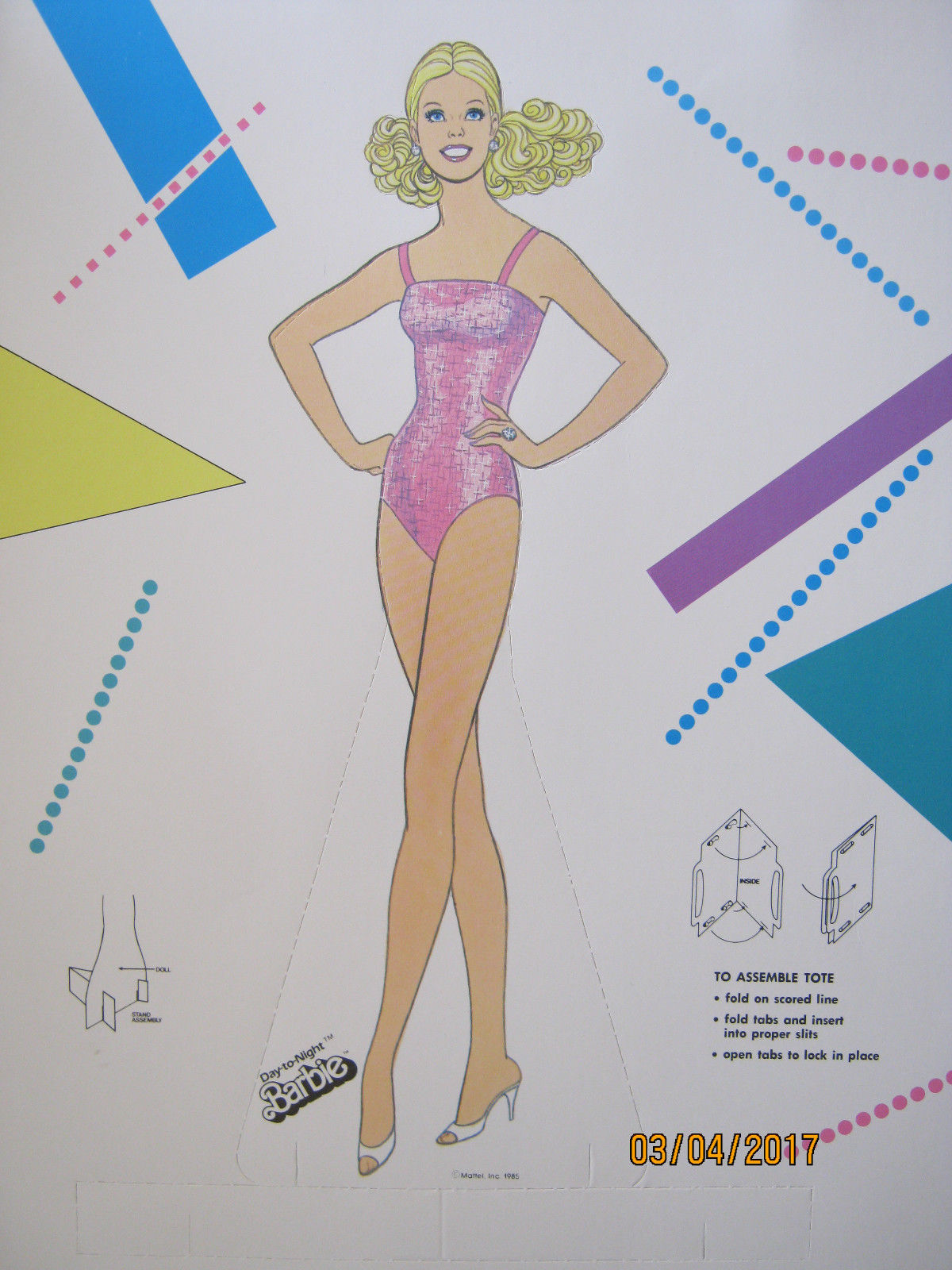 BARBIE PAPER DOLLS ~ 1985 GOLDEN ~ DAY-TO-NIGHT ~ NEW & UNCUT