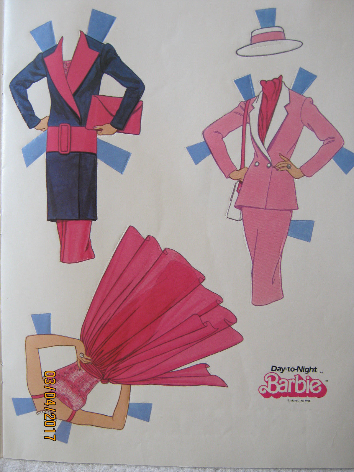 BARBIE PAPER DOLLS ~ 1985 GOLDEN ~ DAY-TO-NIGHT ~ NEW & UNCUT