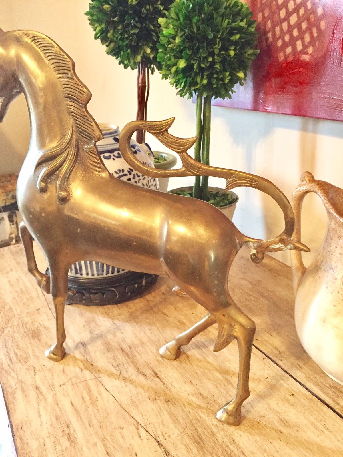 Gorgeous Large Mid Century Brass Unicorn