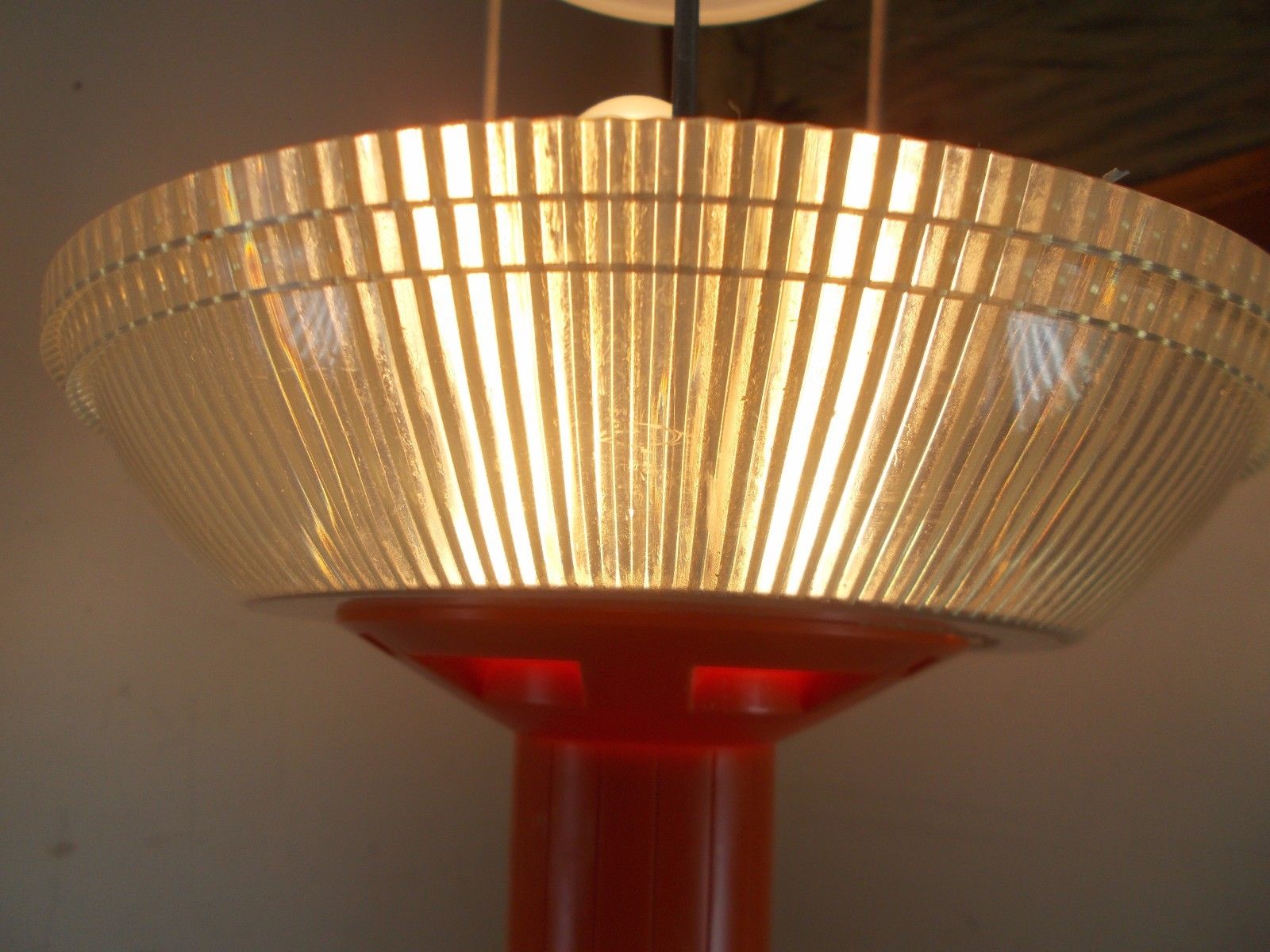 Vintage Gerald Thurston Lightolier Lamp Orange Industrial Mid Century Modern