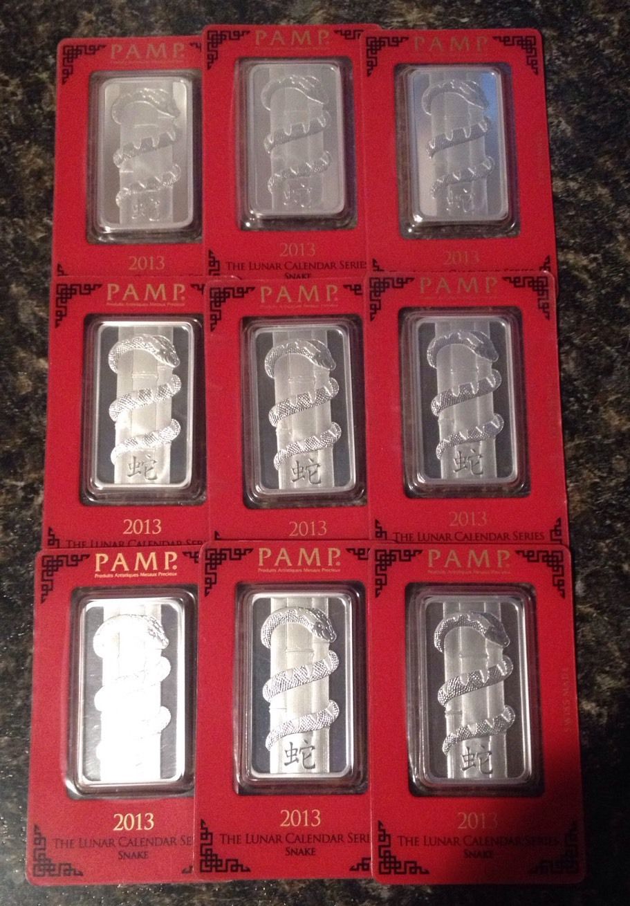 2013 Pamp Suisse Snake 1 oz .999 Silver Bar - Mint Sealed In Assay Card