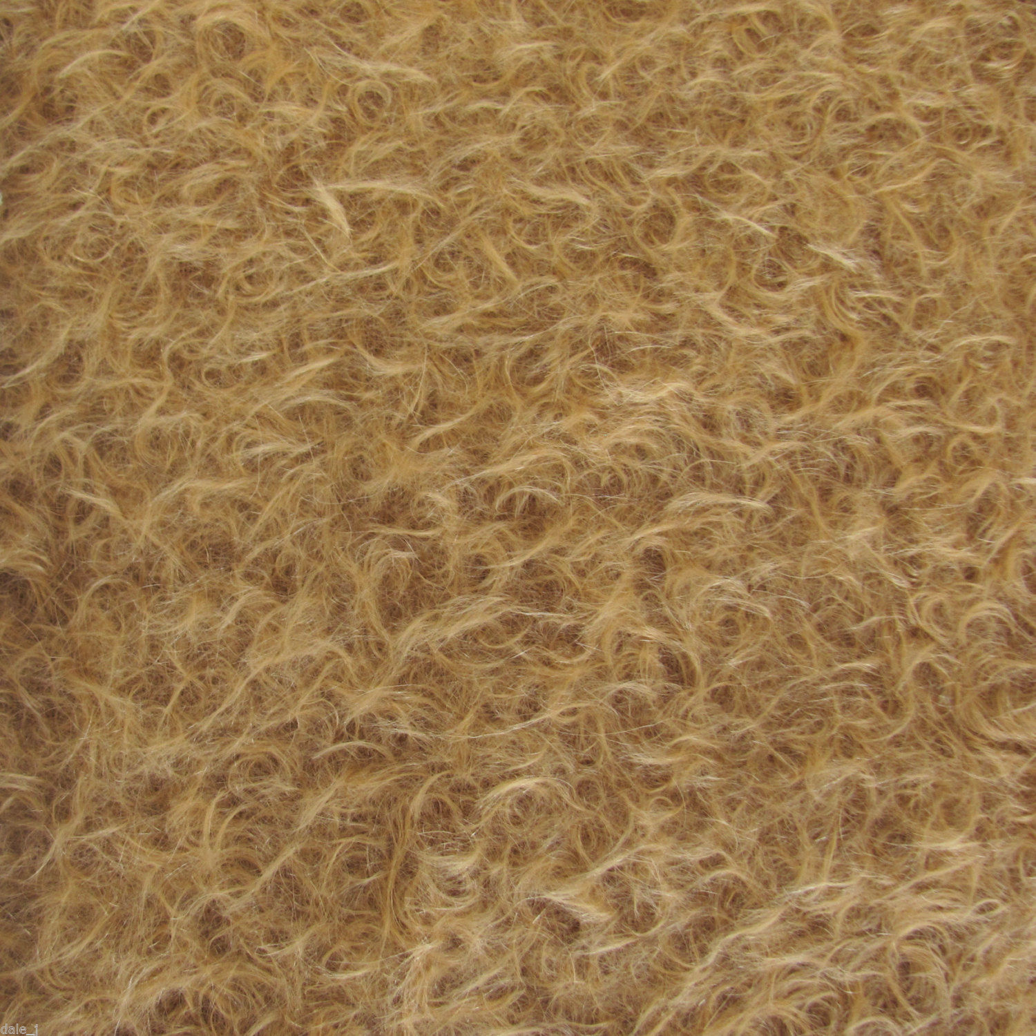 1/4 yd 325S/CM Antq. Honey INTERCAL 5/8" Semi-Sparse Curly Matted Mohair Fabric