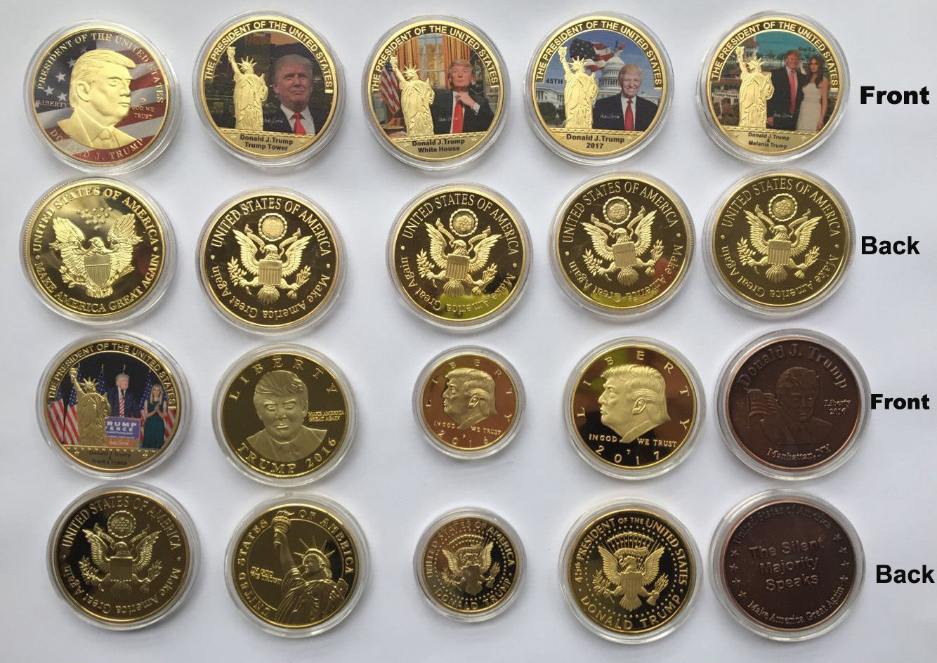 10pcs Donald Trump Eagle Coin Make America GREAT US 45th President Liberty 2017