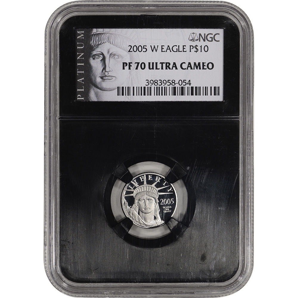 2005-W American Platinum Eagle Proof (1/10 oz) $10 - NGC PF70 UCAM - ALS Black