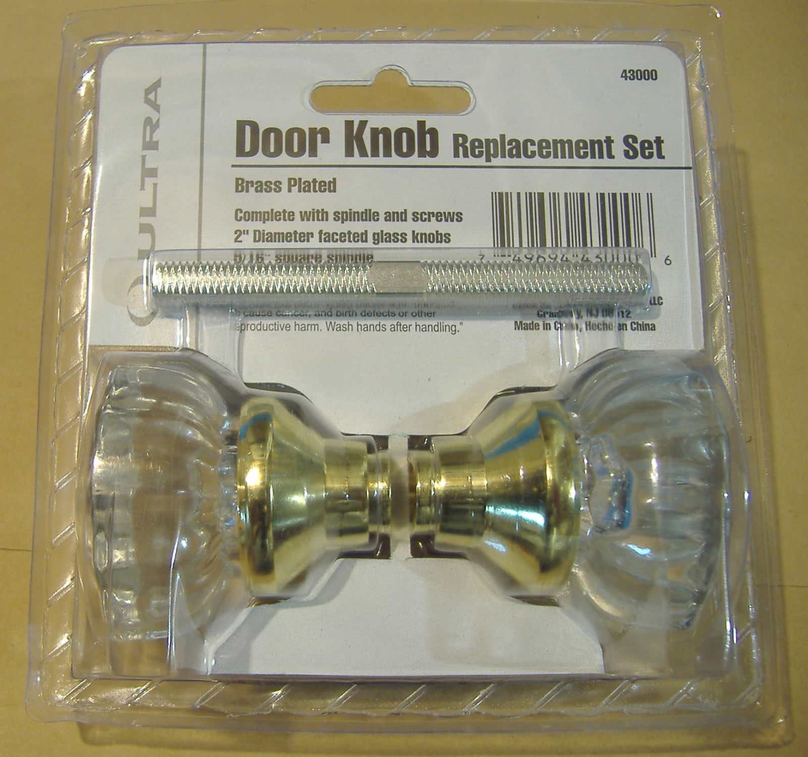 GLASS DOOR KNOBS WITH BRASS FINISH BASE VINTAGE STYLE