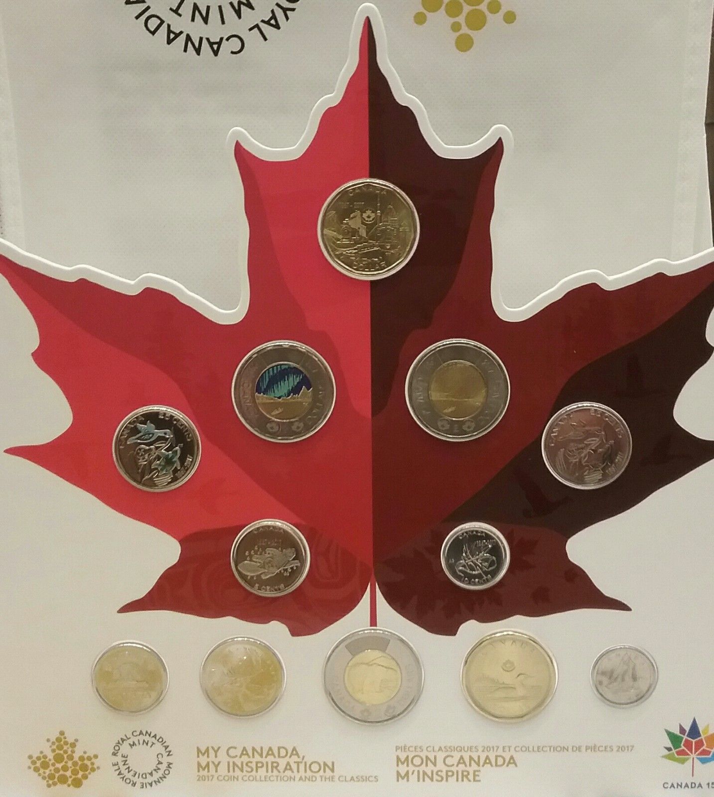 2017 Canada150th Uncirculated 12Coin Set WORLD'S 1ST CLASSIC V.S. WINNING DESIGN