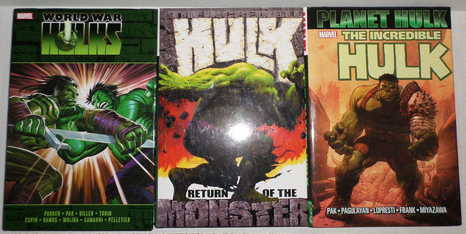 Marvel Hulk Lot of 3 Hardcover World War Hulks Planet Hulk Incredible Hulk Vol 1