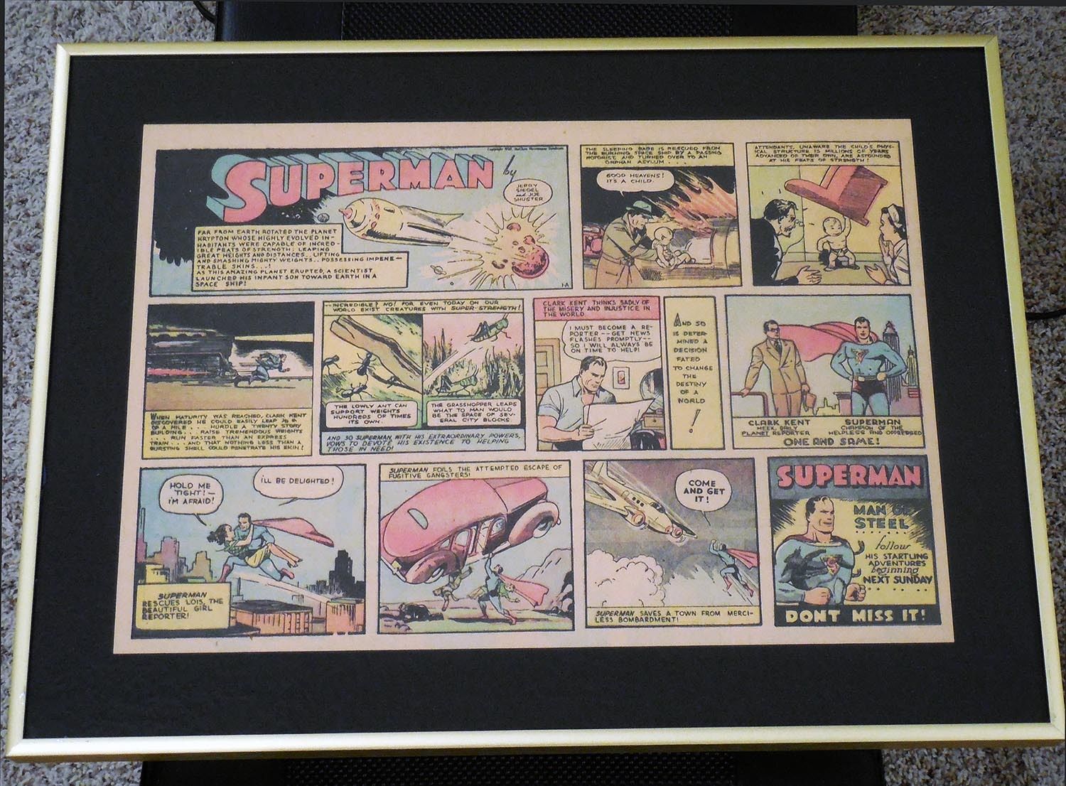 SUPERMAN SUNDAY PAGE #1A - AMAZING HIGH GRADE! - Nov 1939 - RARE! - ORIGIN