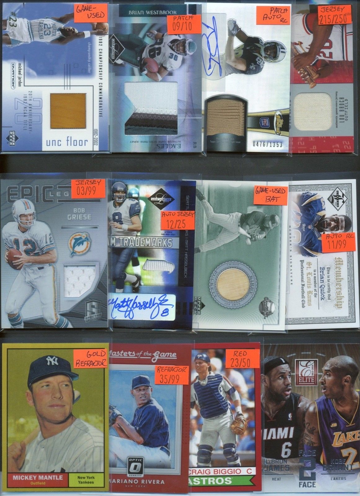 HUGE 2,000 CARD PATCH AUTO JERSEY #’D ROOKIE INSERT SPORTS CARD COLLECTION LOT 