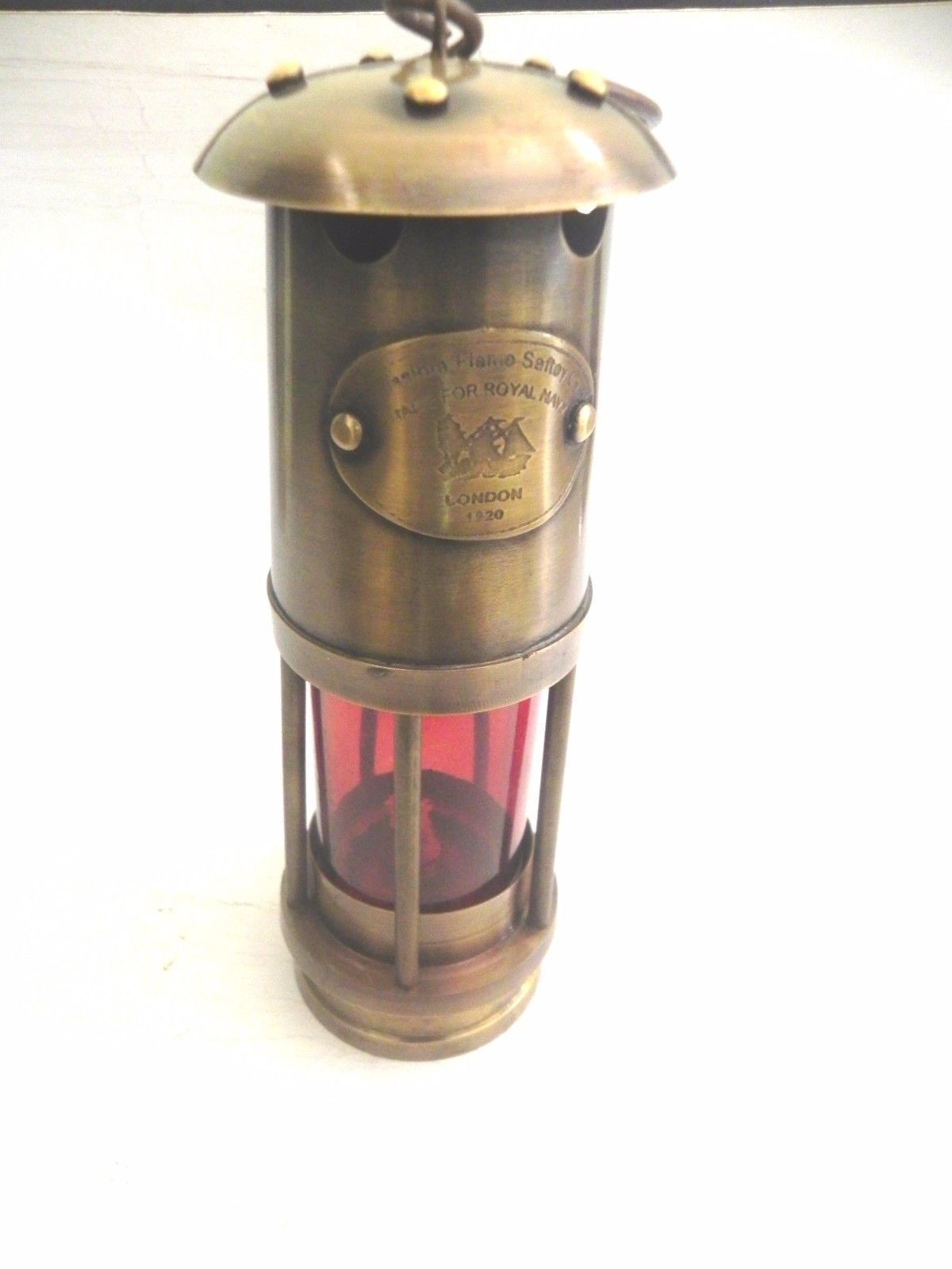 NAUTICAL BRASS LANTERN SHIP OIL LAMP MARITIME BOAT LIGHT NAVY LONDON 1920