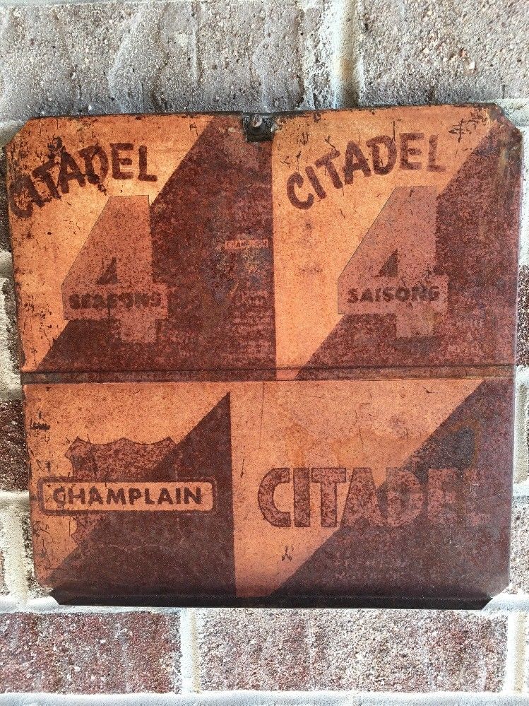 Lot #53 / Vintage Rare Champlain Citadel Sign  / Gas And Oil / Oil Can  / Flat