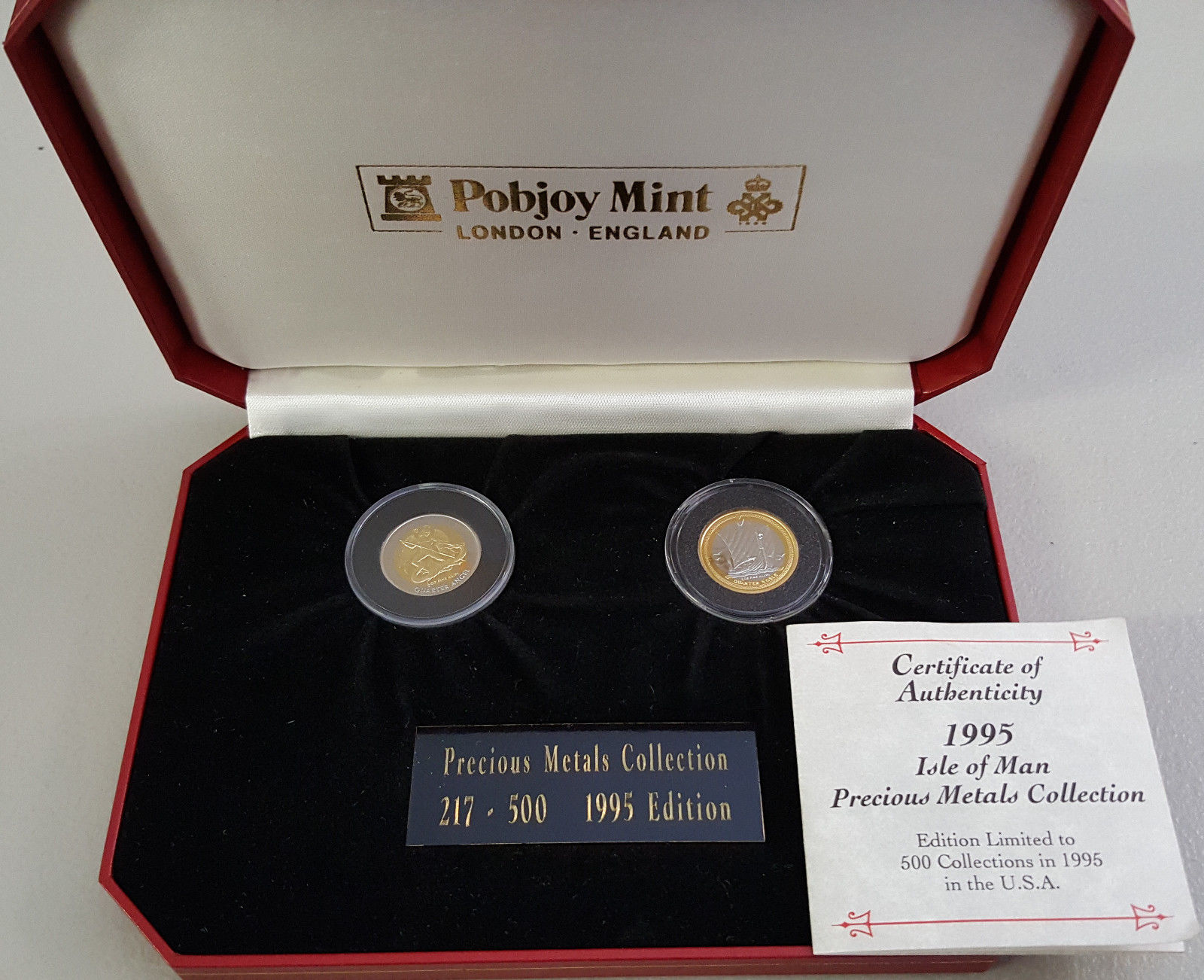 1995 Pobjoy Mint - Isle of Man Precious Metals Collection - .999 Gold & Platinum