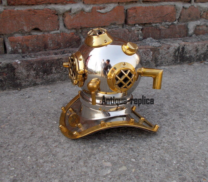 Antique Brass Divers Diving Helmet U S Navy Decorative Gift