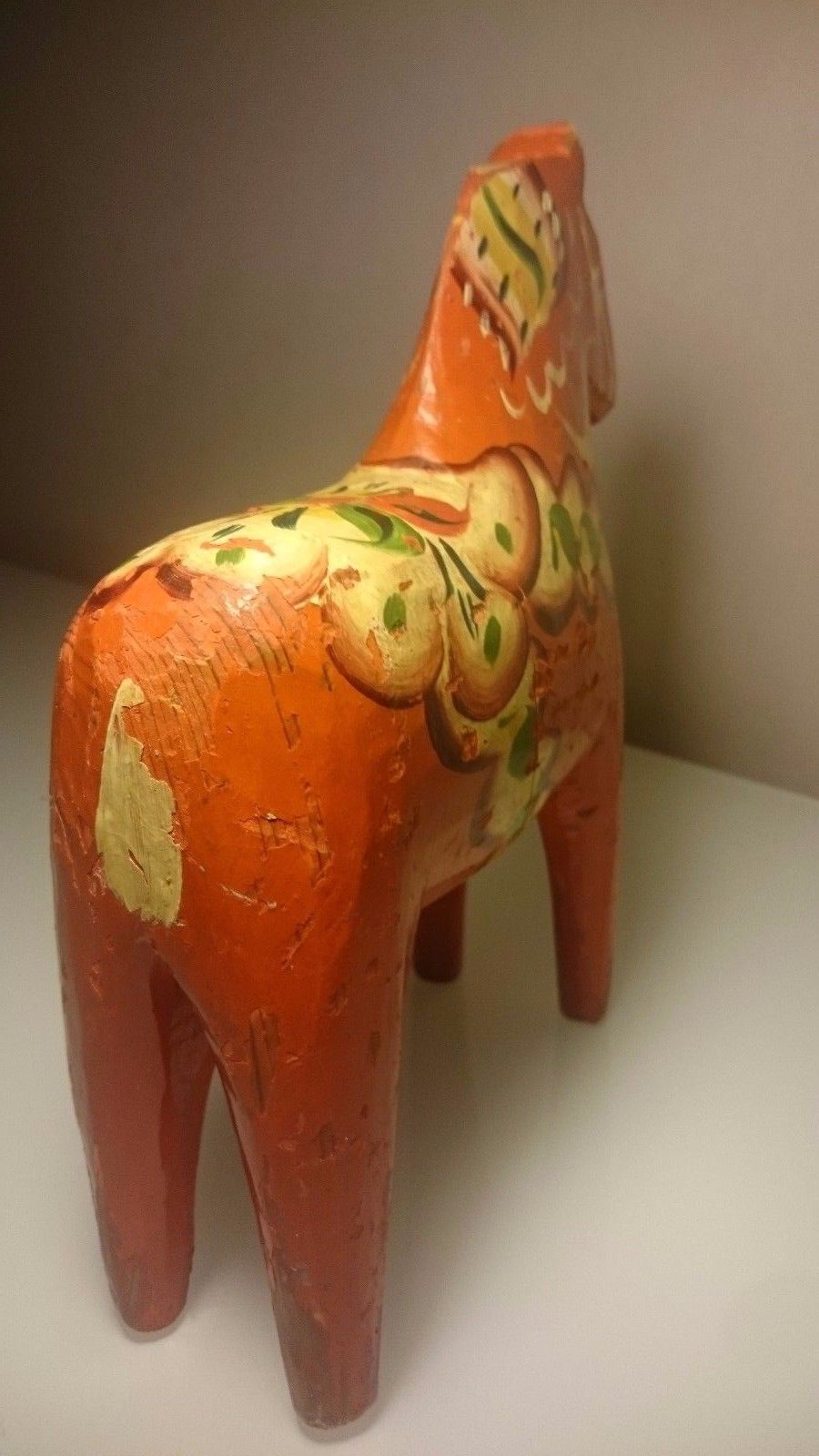 Antique Swedish Dala Horse. Folk Art Carved Sweden Hand Painted,cca 8"