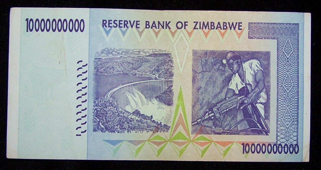 1 x Zimbabwe 10 Billion Dollar banknote -paper money currency