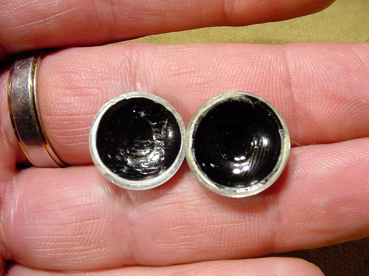 a pair vintage solid Glass Eyes size 16 mm teady bear taxidermy age 1910 A 1102