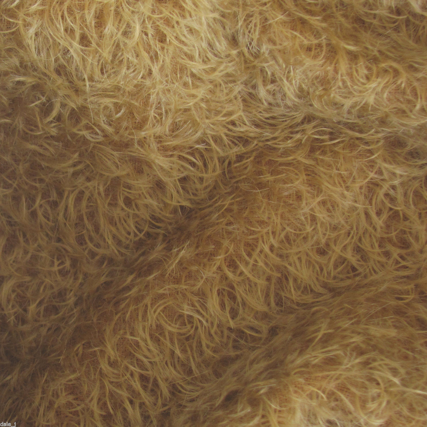 1/4 yd 325S/CM Honey Tan INTERCAL 5/8" Semi-Sparse Curly Matted Mohair Fabric