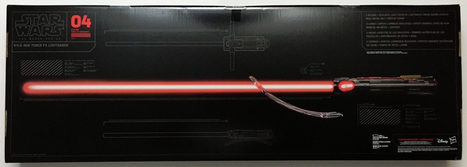 NEW STAR WARS THE FORCE AWAKENS BLACK SERIES KYLO REN FORCE FX DELUXE LIGHTSABER