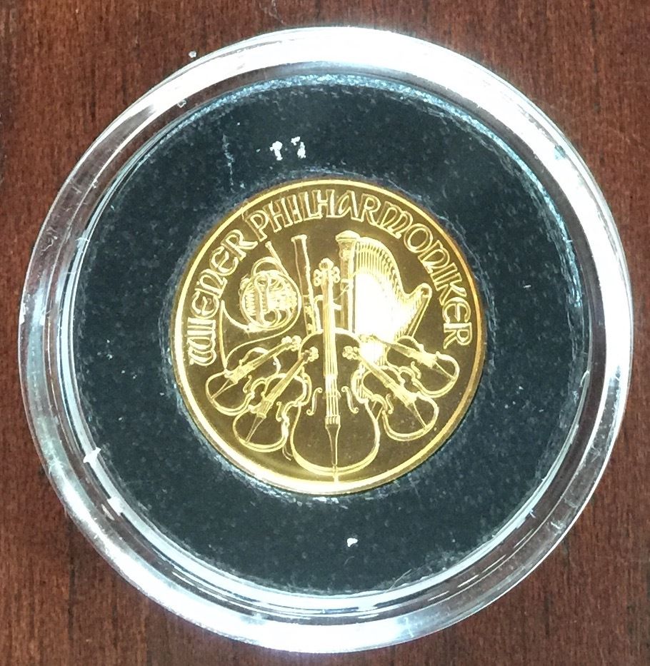 2017 Gold Austria Philharmonic, 10 Euro, 1/10 Oz .9999 Fine Gold, BU