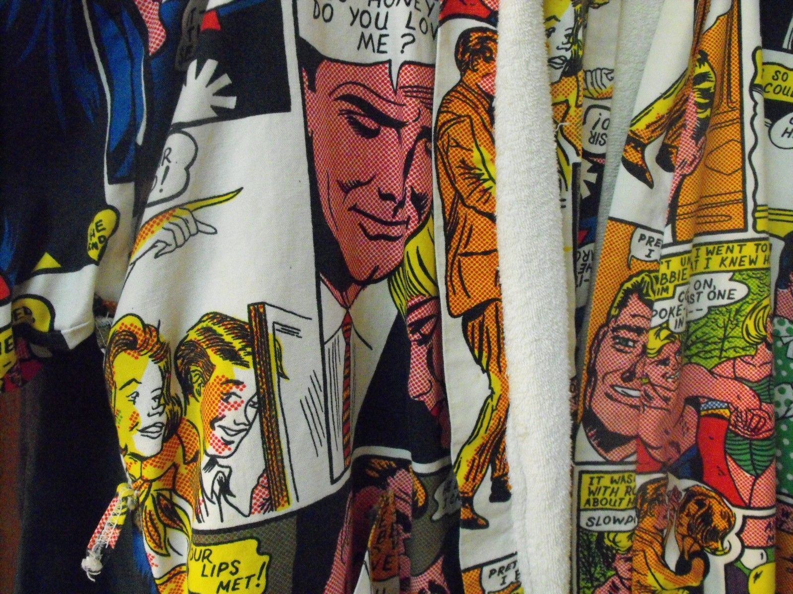 Vintage Pop Art Roy Lichtenstein print ladies bathrobe,