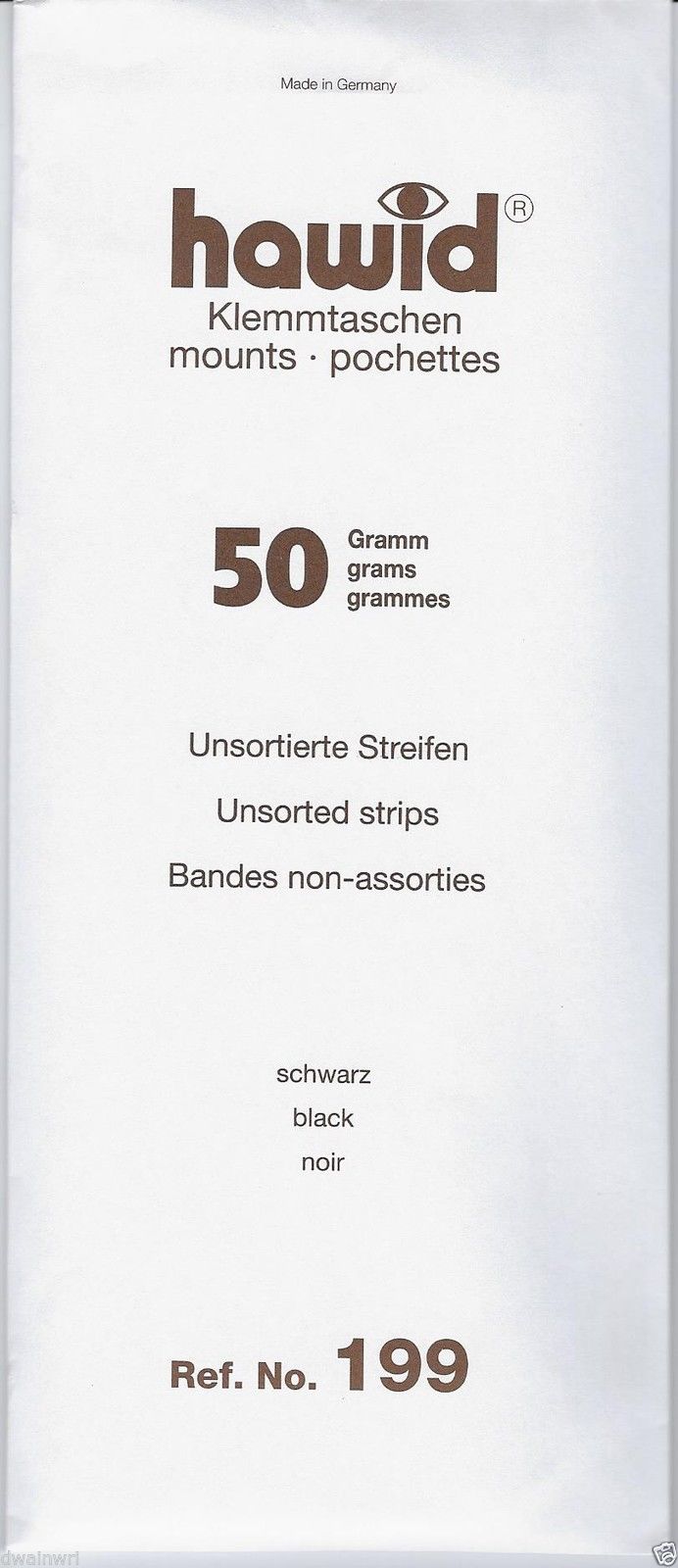 Hawid Assorted Top Opening Black Stamp Mounts (Liechtenstein) 50 Grams Unsorted