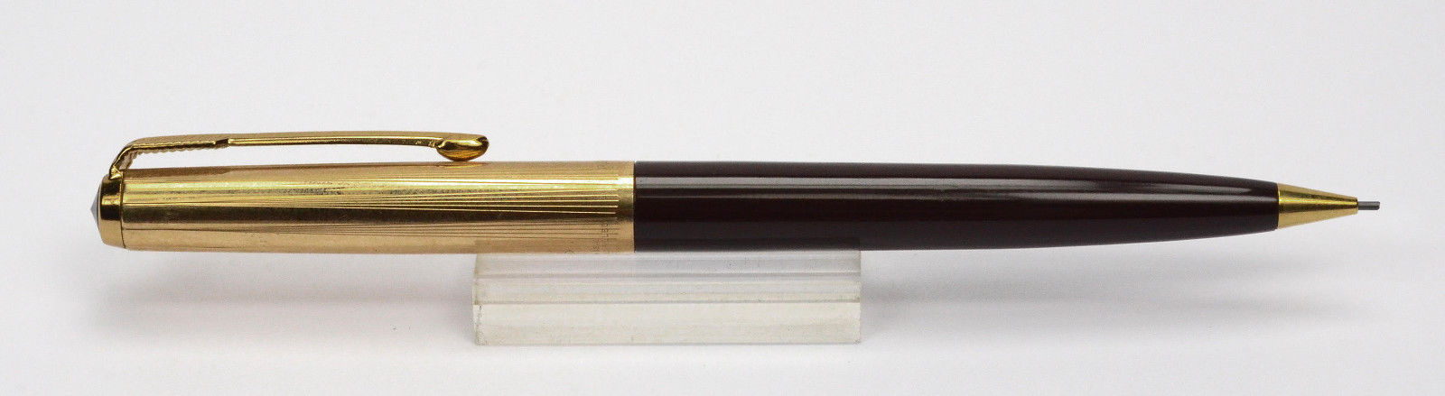 PARKER 51 Burgundy & Gold Vintage Pencil USA 1970's NICE DAILY USER