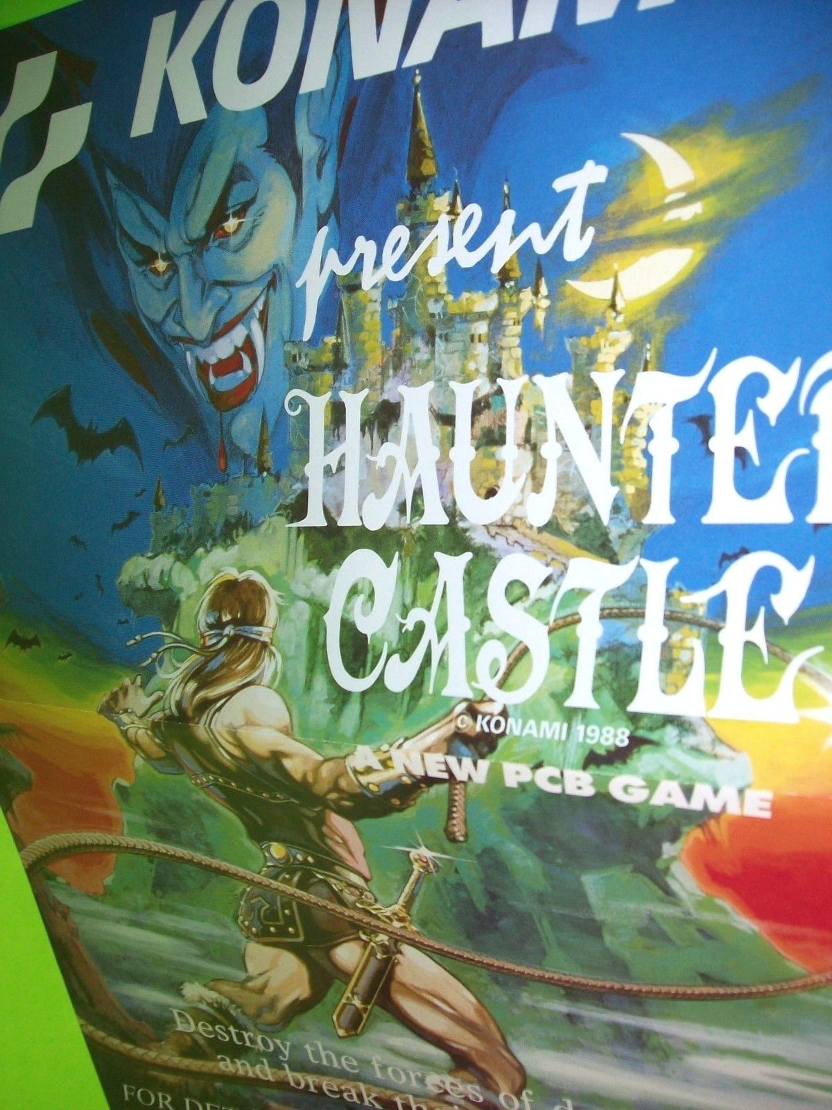 Konami HAUNTED CASTLE Original NOS 1988 Video Arcade Game POSTER Flyer Euro Rare