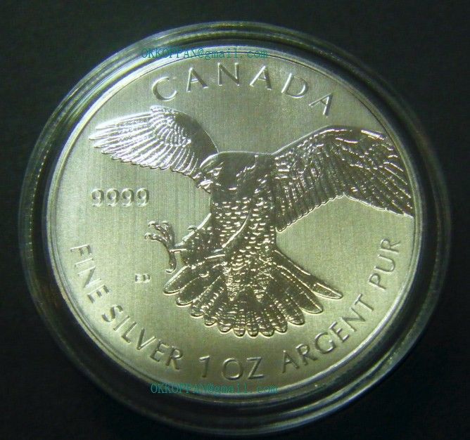 2014 Canada $5 Birds of Prey Series Peregrine Falcon 1oz Silver Bullion Coin