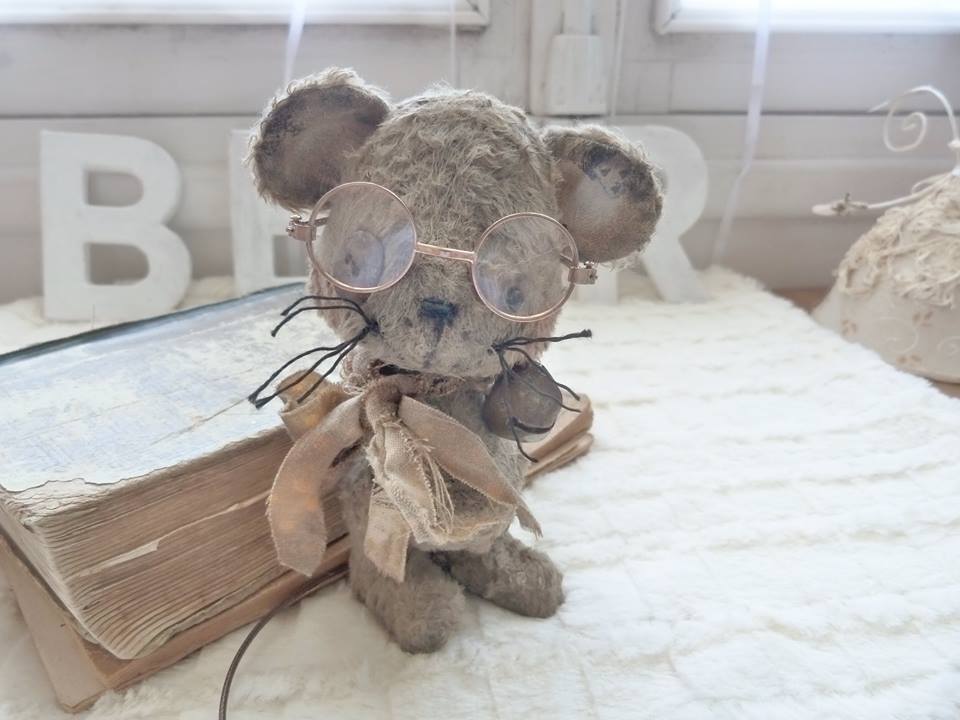 Mohair/Viscose Vintage Mouse Kit , 5 - 5,5 Inch, Incl. Glasses