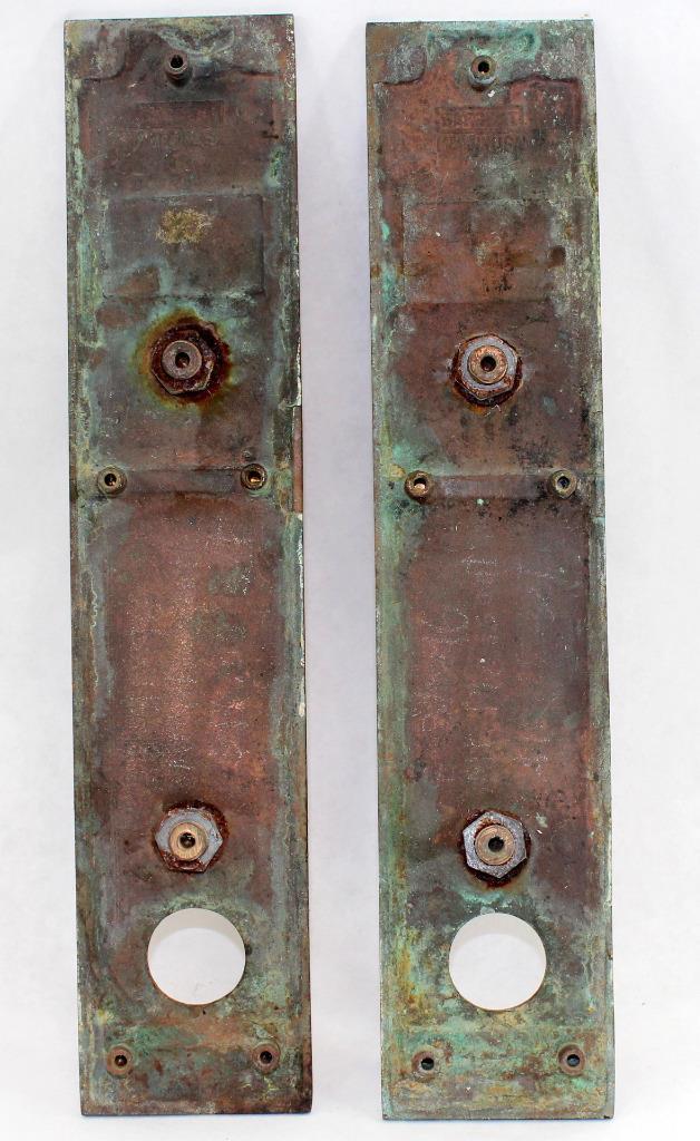 Antique Art Deco Sargent Brass Bronze Door Pull Plates