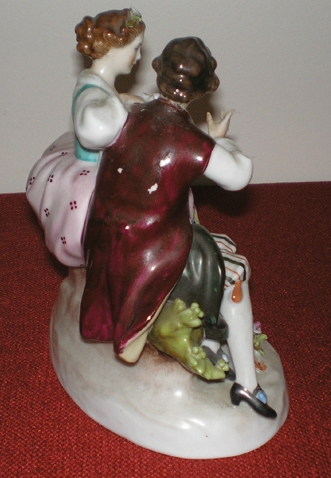 19TH CENTURY ANTIQUE CONTINENTAL PORCELAIN FIGURE GROUP DRESDEN FRENCH COUPLE