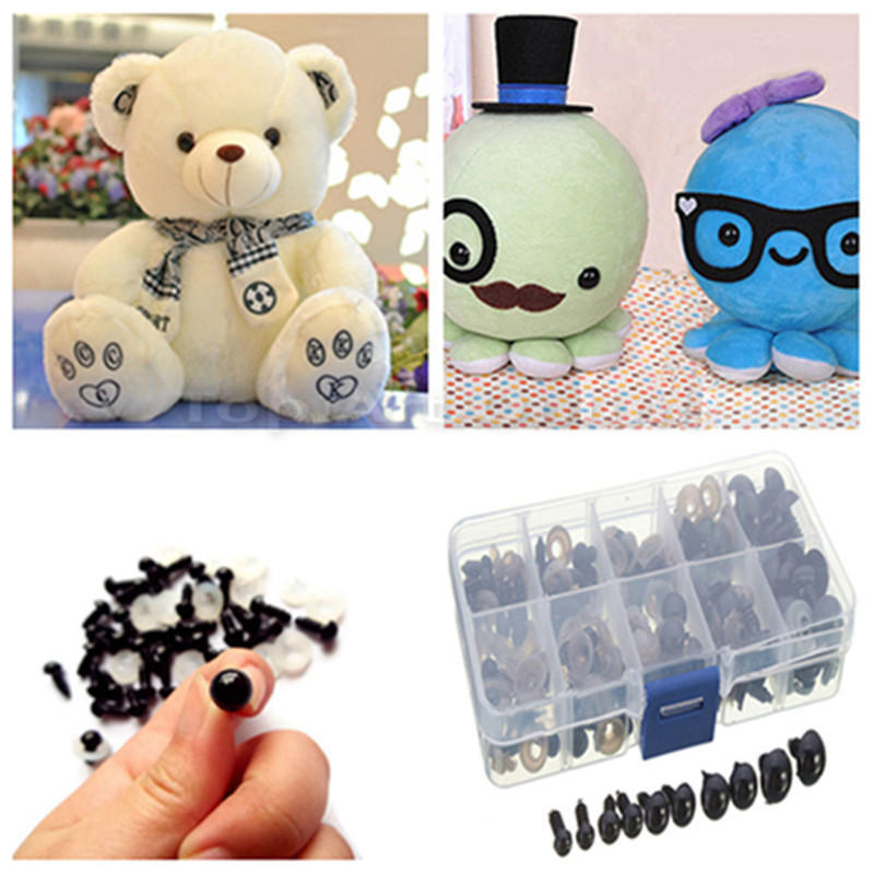 6-12mm 100pcs Safety Eyes for Teddy Bear Making Soft Toys Animal Dolls Amigurumi