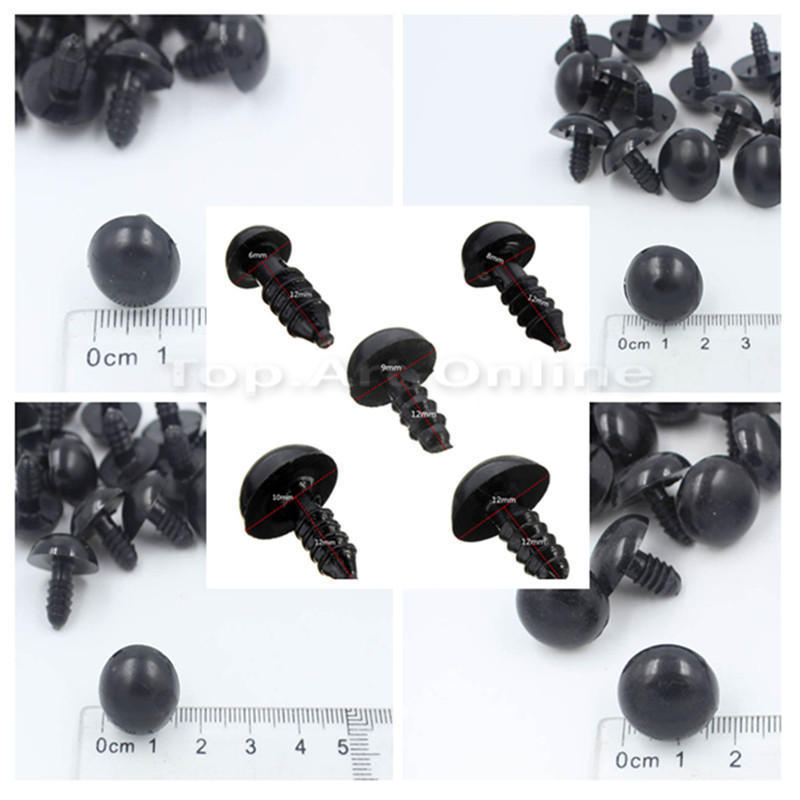 6-12mm 100pcs Safety Eyes for Teddy Bear Making Soft Toys Animal Dolls Amigurumi