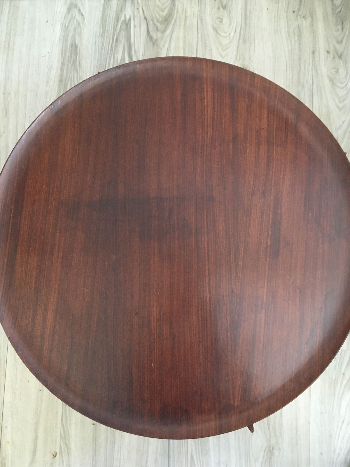 Fritz Hansen Teak Tray-Top Round Side Table