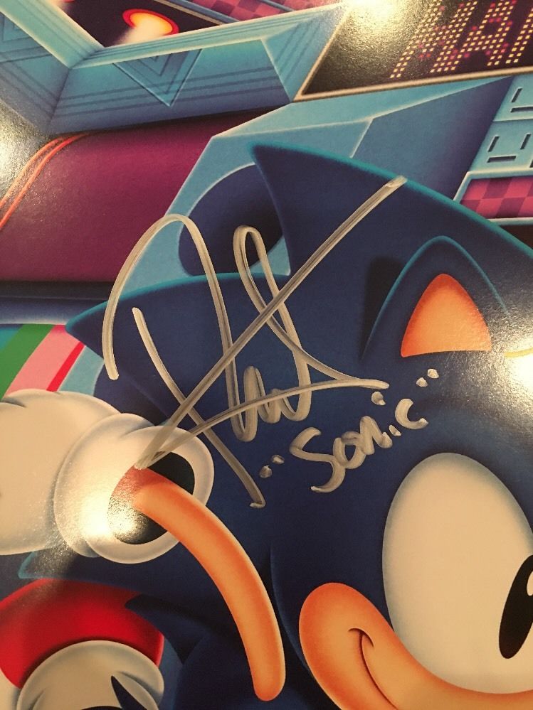 Autographed SXSW Official Sega Sonic Mania Hedgehog Poster EXACT PROOF E3 2017