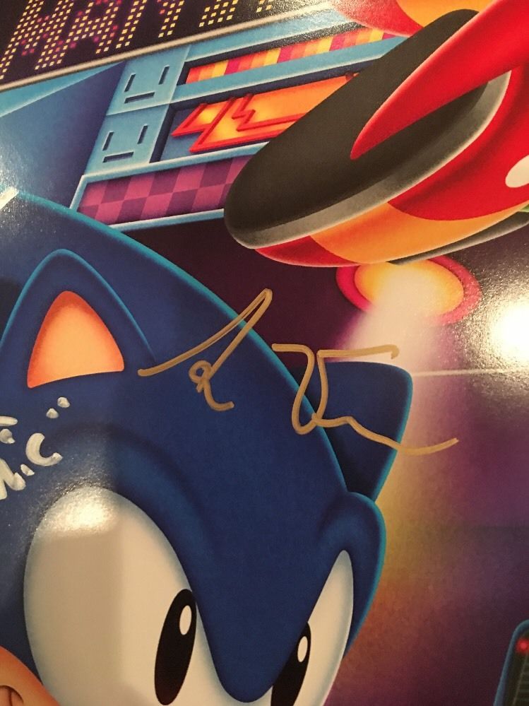 Autographed SXSW Official Sega Sonic Mania Hedgehog Poster EXACT PROOF E3 2017