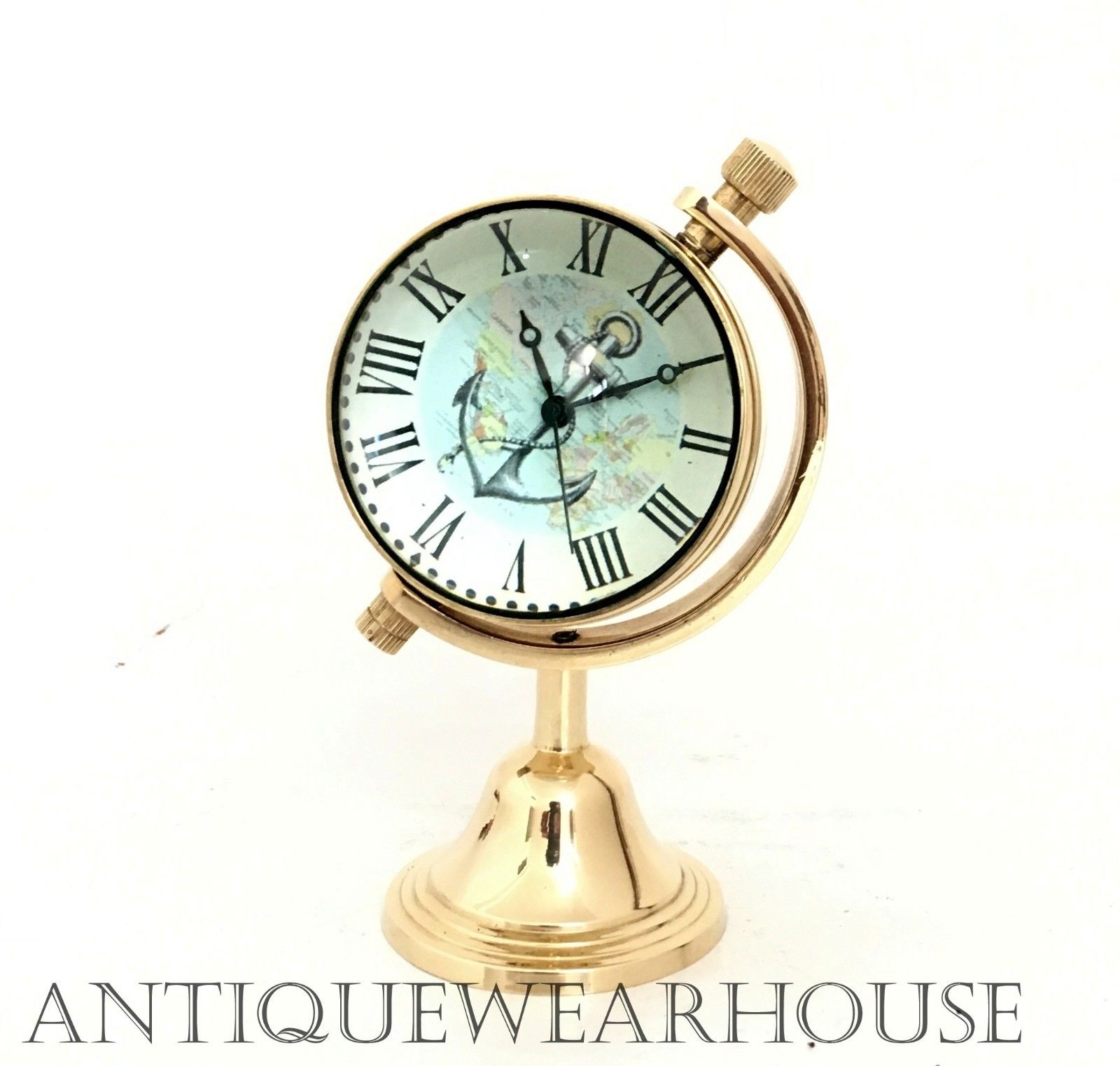 Nautical Brass Working Desk Clock Maritime Collectible Beautiful Clock Decor G