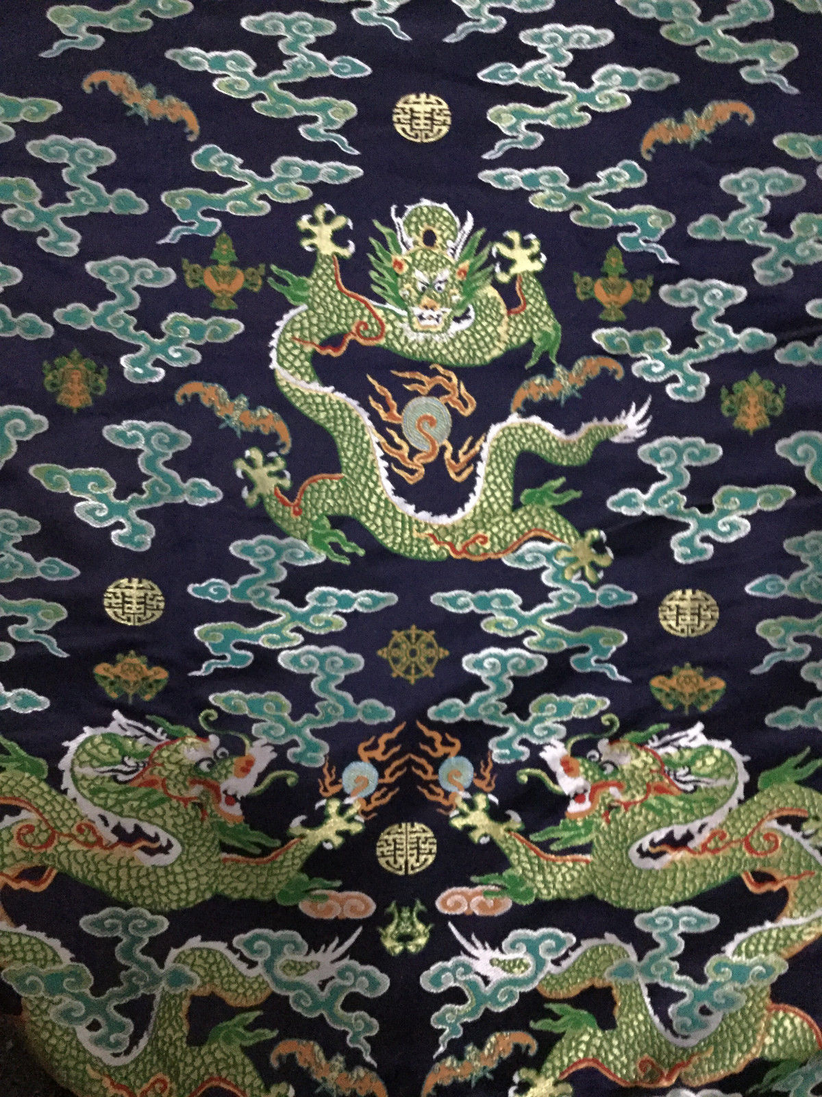 2.6 metres long chinese Dragon robe silk brocade fabric Chinoiserie decor !NEW!