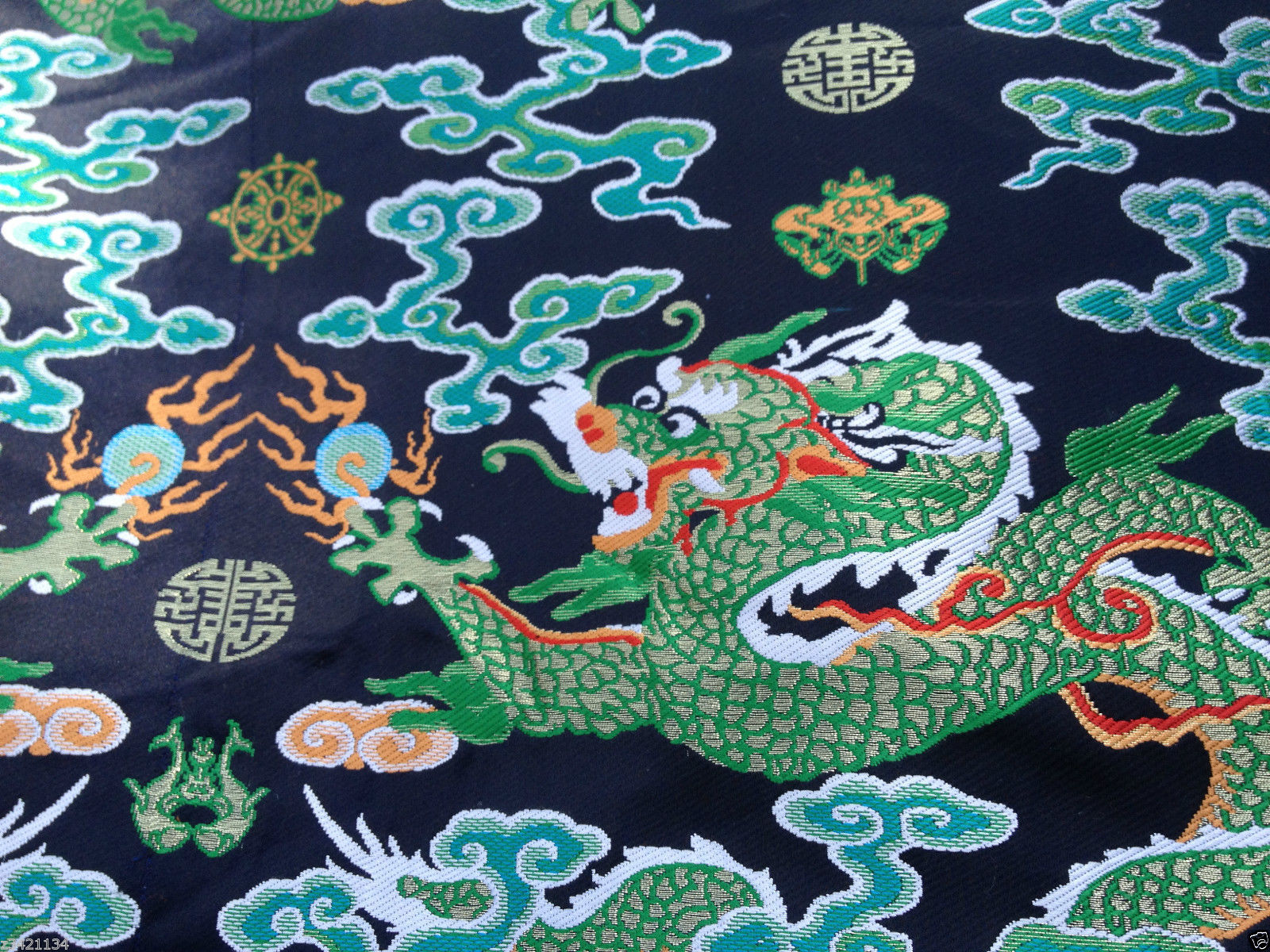 2.6 metres long chinese Dragon robe silk brocade fabric Chinoiserie decor !NEW!