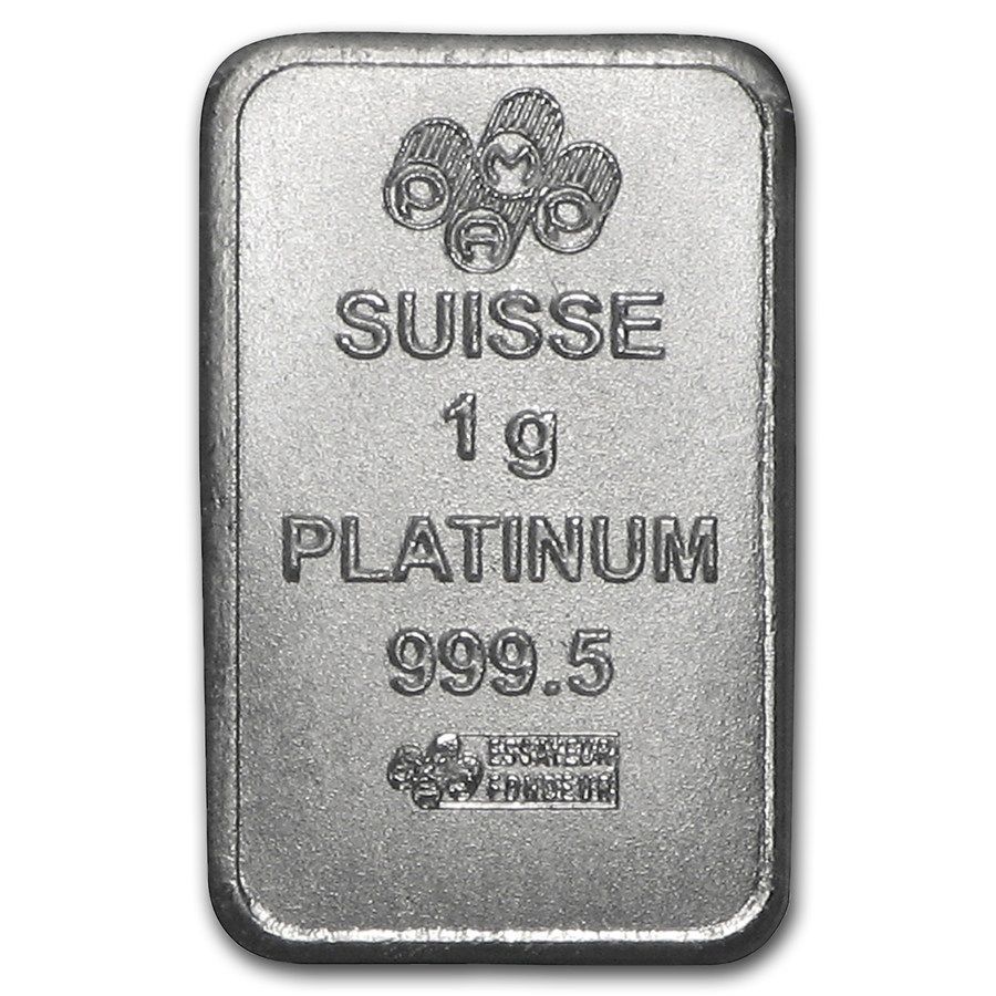 1 gram PAMP Suisse Platinum Bar .9995 Fine (In Assay)